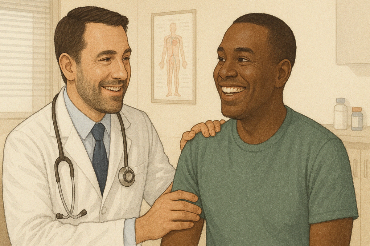 Doctor and patient discussing treatment options